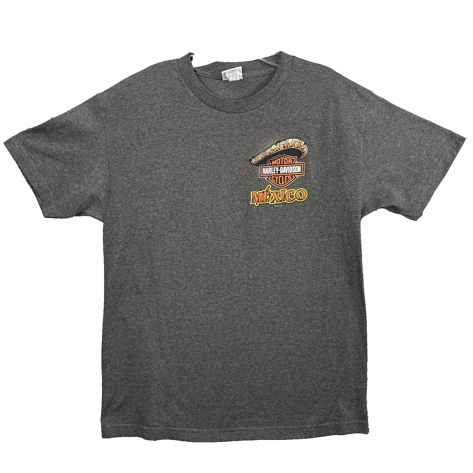 Vintage Harley Davidson T-Shirt Large Moto Biker Cancun Mexico 90s Skull Surf